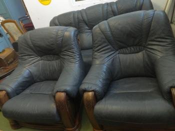 set canapele 3.1.1 gri ,lemn masiv stejar si piele naturala//////